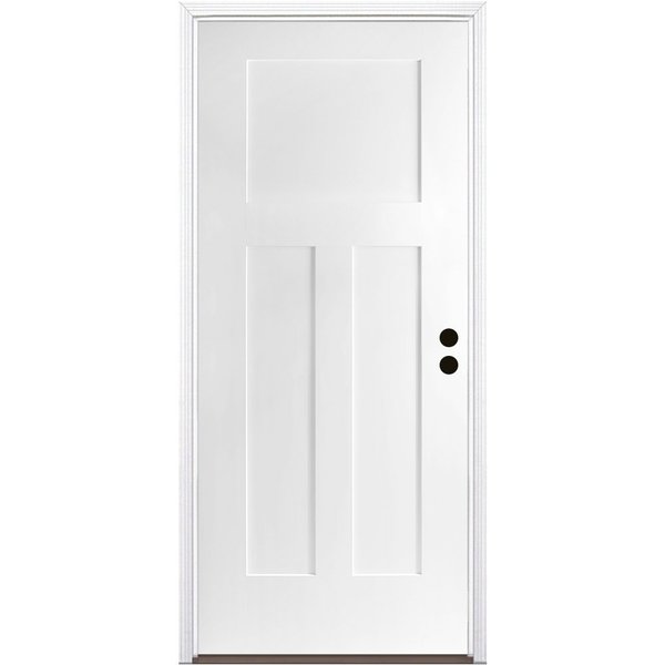 Codel Doors 32" x 96" Primed White Shaker Exterior Fiberglass Door 2880LHISPSF3PSHK491626DB